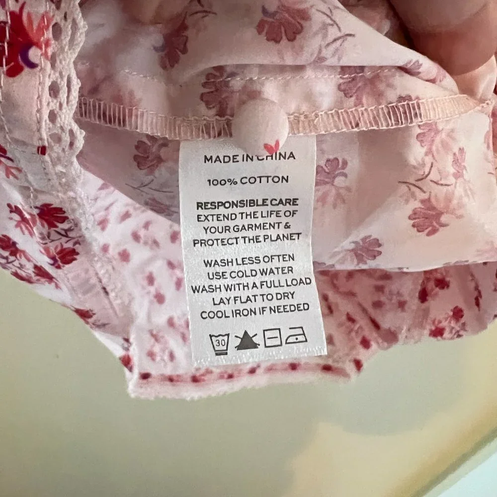 Hill House The Tiny Lottie Dress Pink Spaced Floral Cotton